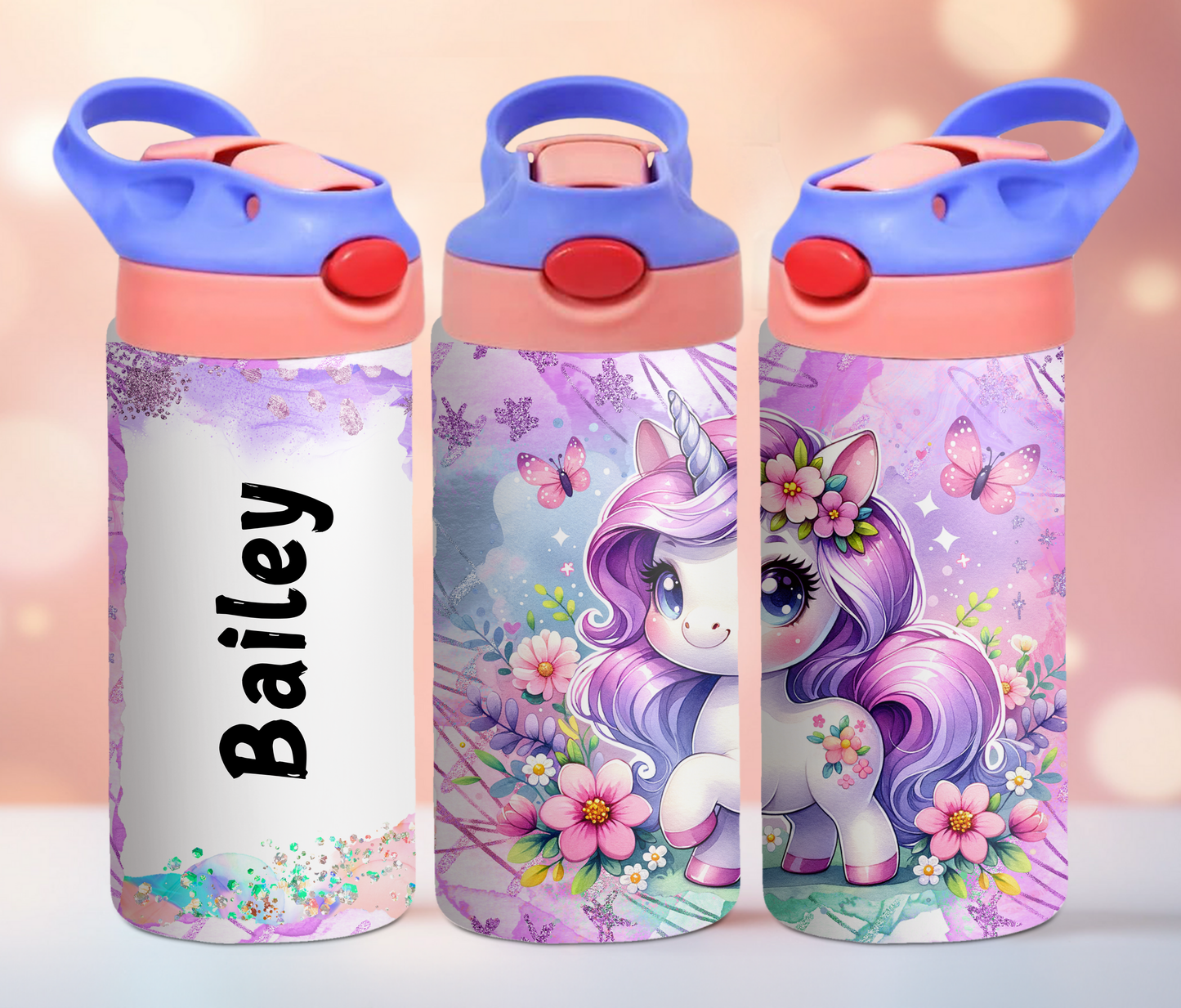 Kids Purple Unicorn 12oz Tumbler