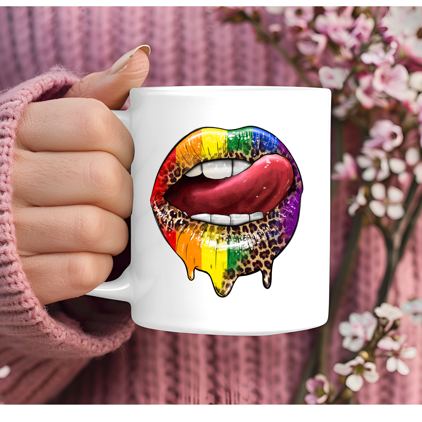 Rainbow Lips & Tongue 11oz Mug