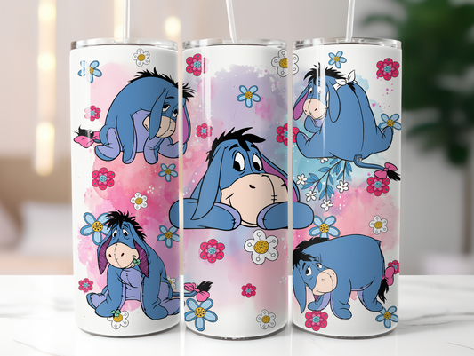 Cute Blue Cartoon Donkey 20oz Tumbler