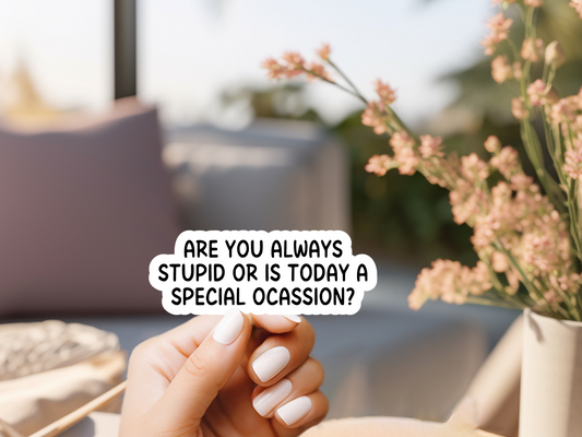 Are You Always Stupid Or Is Today A Special Occasion Sticker