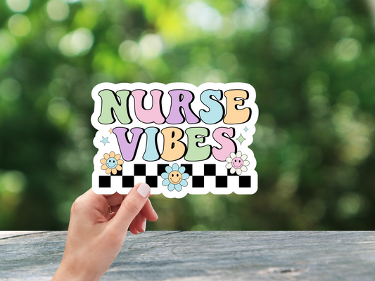 Retro Nurse Vibes Pastel Sticker