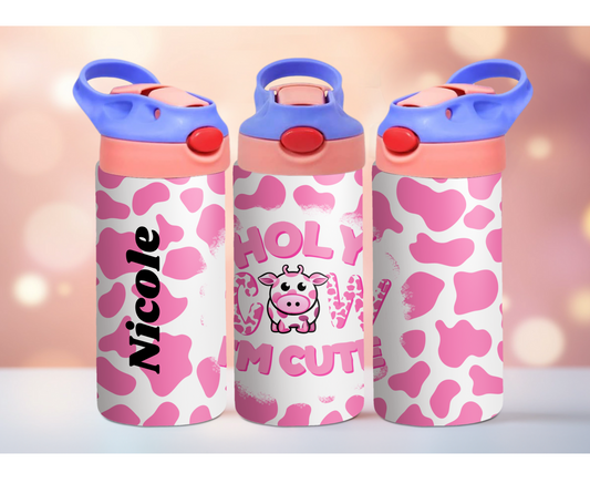 Holy Cow Im Cute Pink 12oz Kids Tumbler