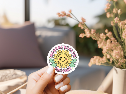 Mental Health Matters Sunshine Flower Sticker