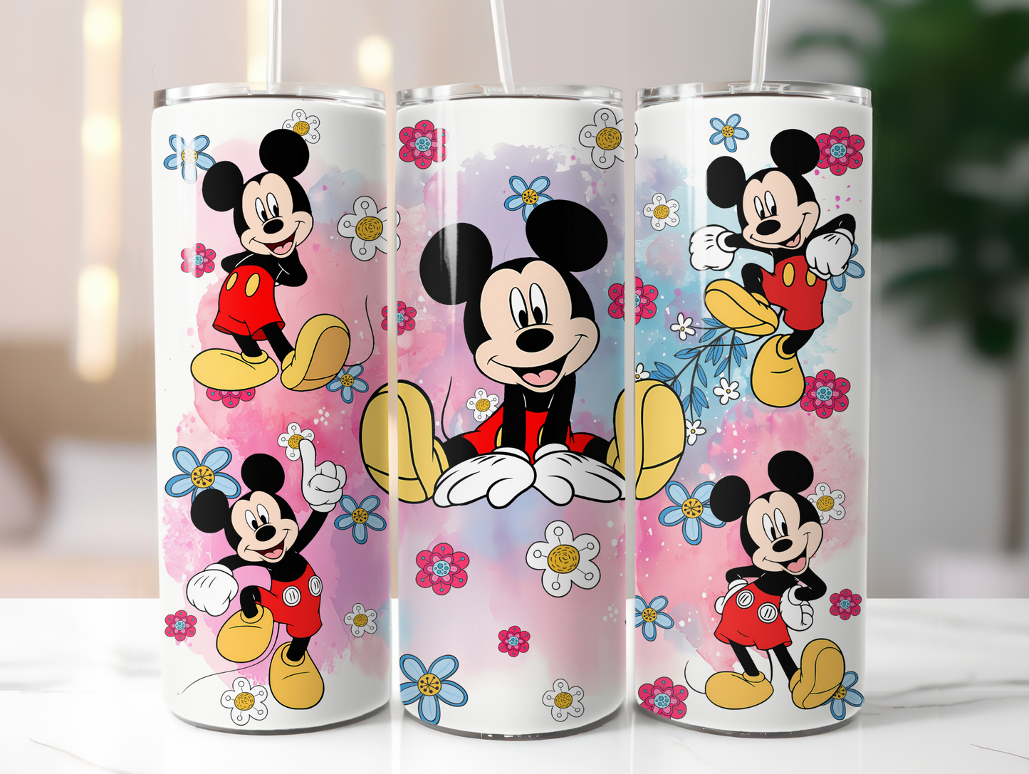 Cartoon Mouse w/Flowers 20oz Tumbler