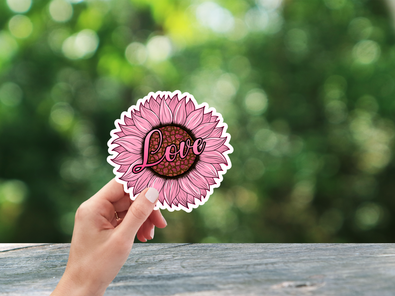 Pink Love Sunflower - Sticker