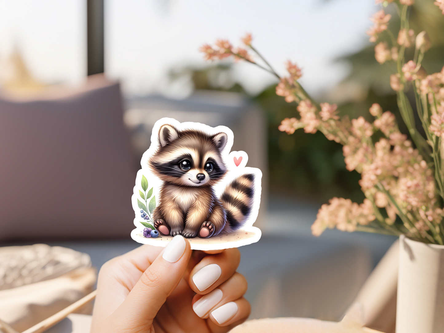 Cute Little Raccoon Sticker