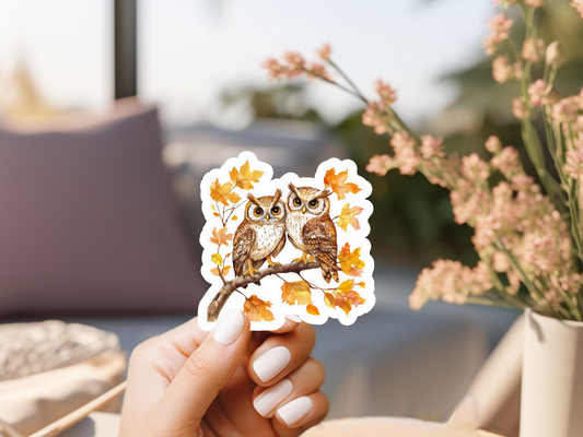 Fall Owls Sticker