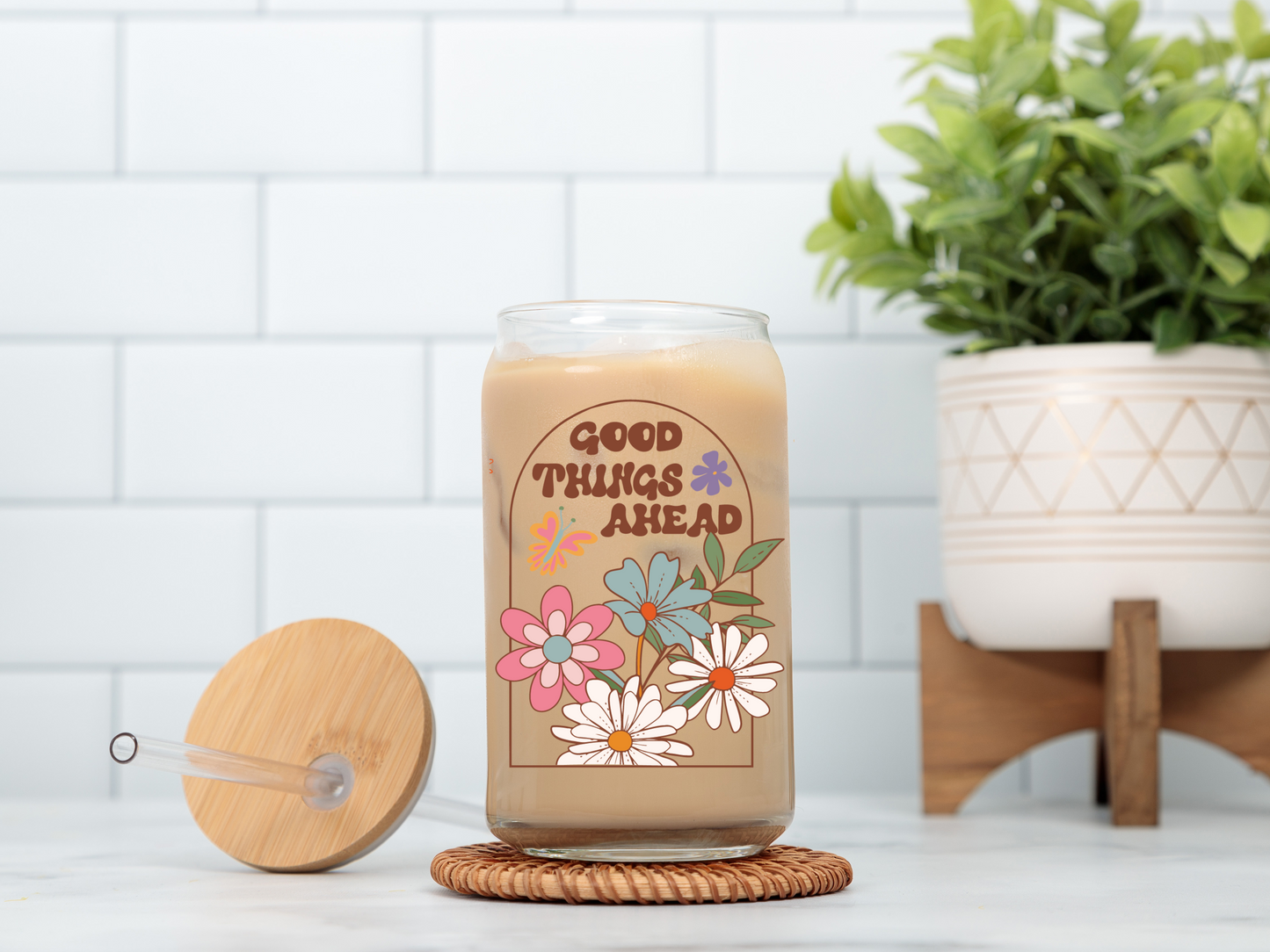 Good Things Ahead 16oz Glass Cup