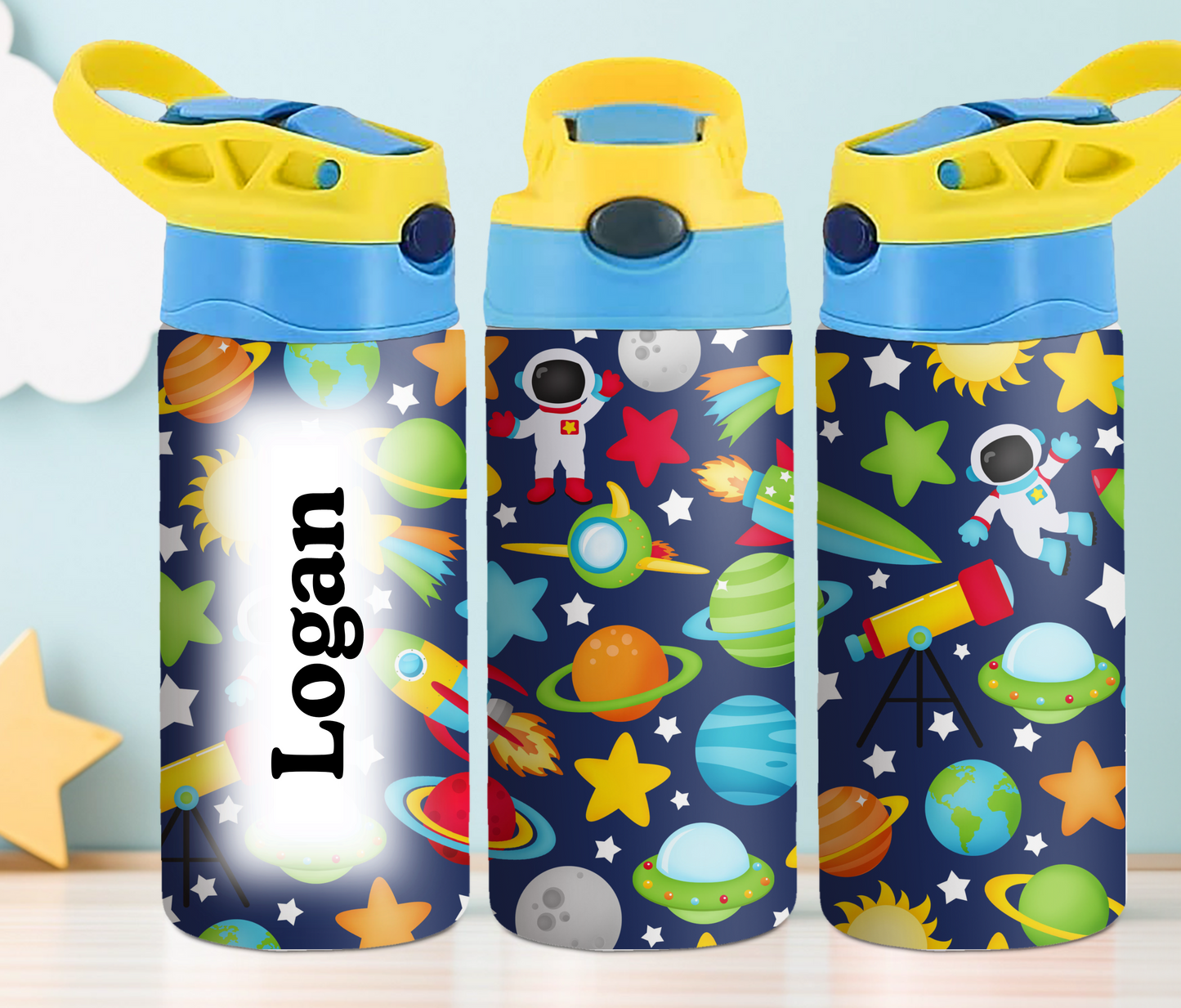 Kids Space Theme Navy 12oz Tumbler