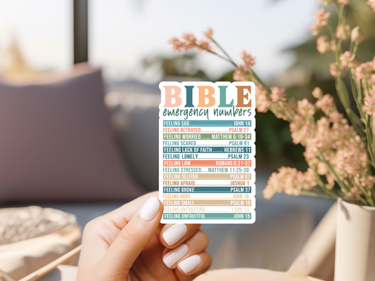 Bible Emergency Numbers Sticker