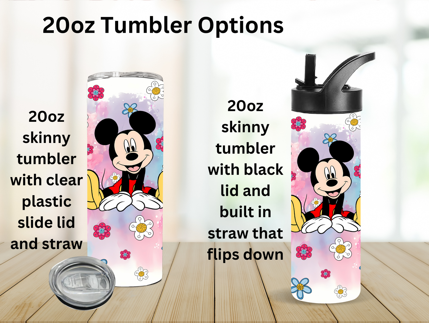 Cartoon Mouse w/Flowers 20oz Tumbler