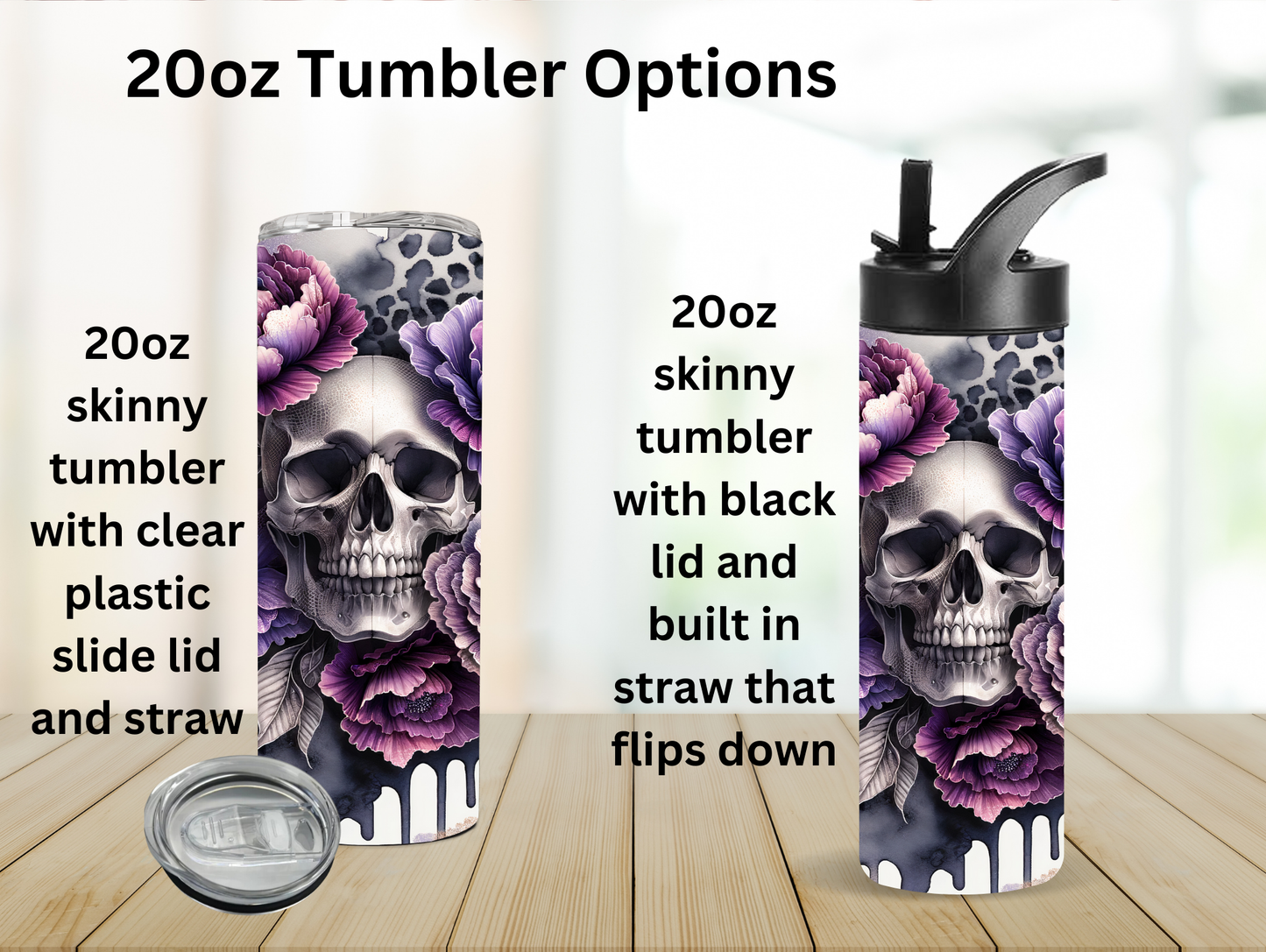 Skull W/Flowers & Drip 20oz Tumbler