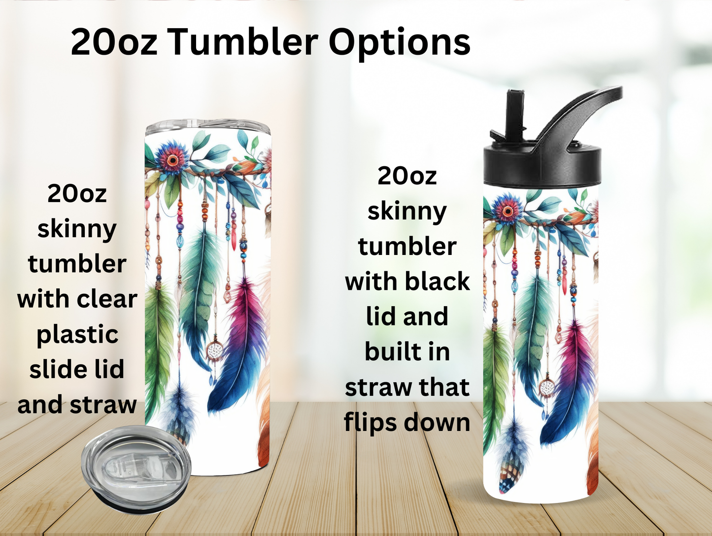 Boho Feathers 20oz Tumbler