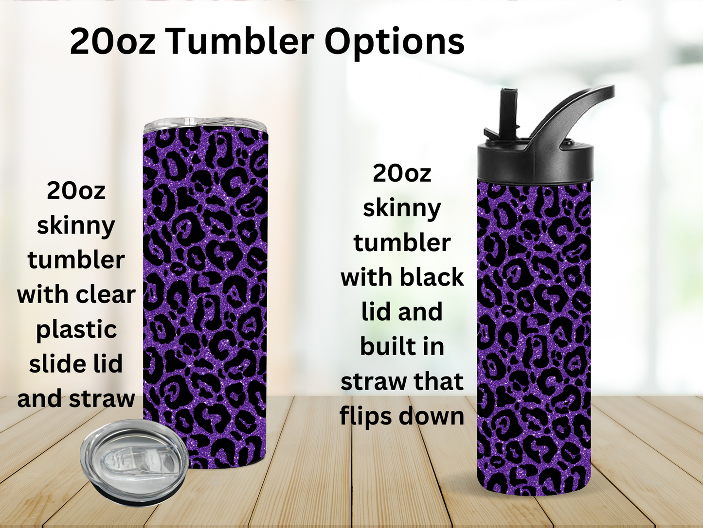 Purple & Black Leopard 20oz Tumbler