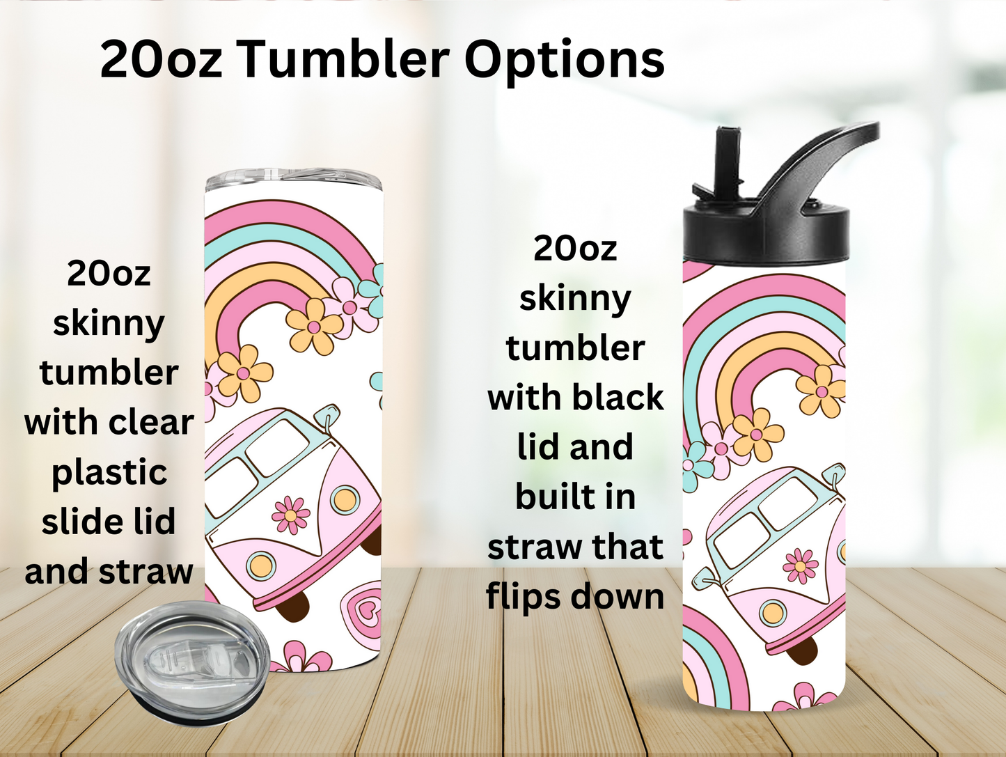 Pastel Retro Hippie Van 20oz Tumbler