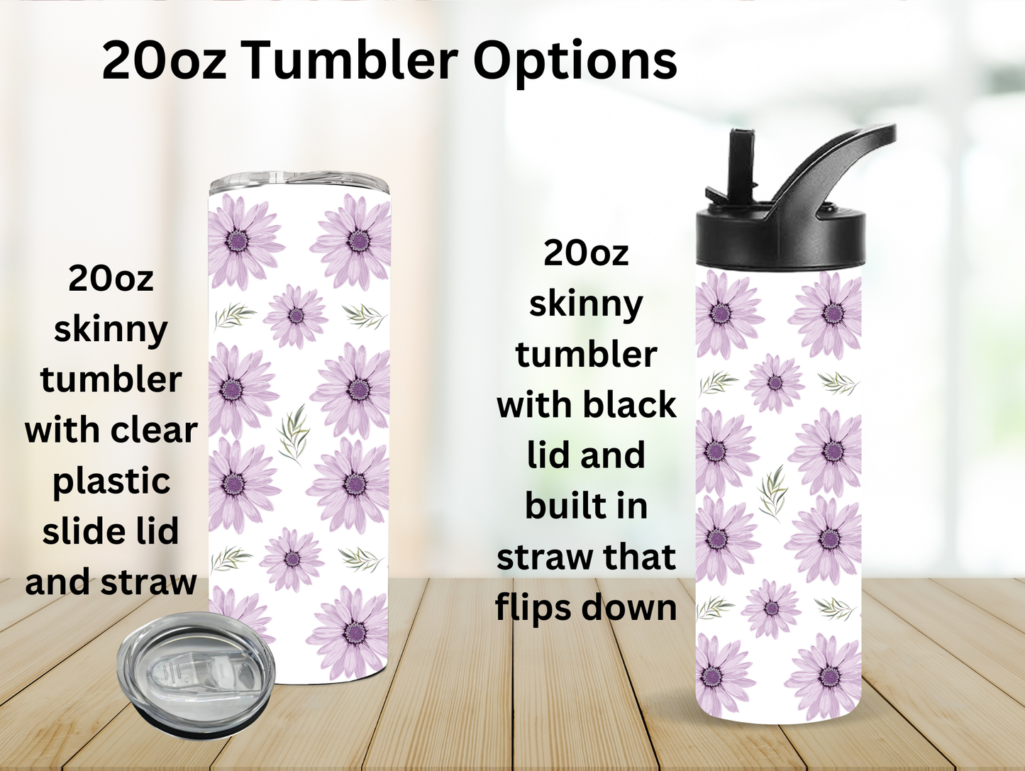 Purple Summer Daisies 20oz Tumbler