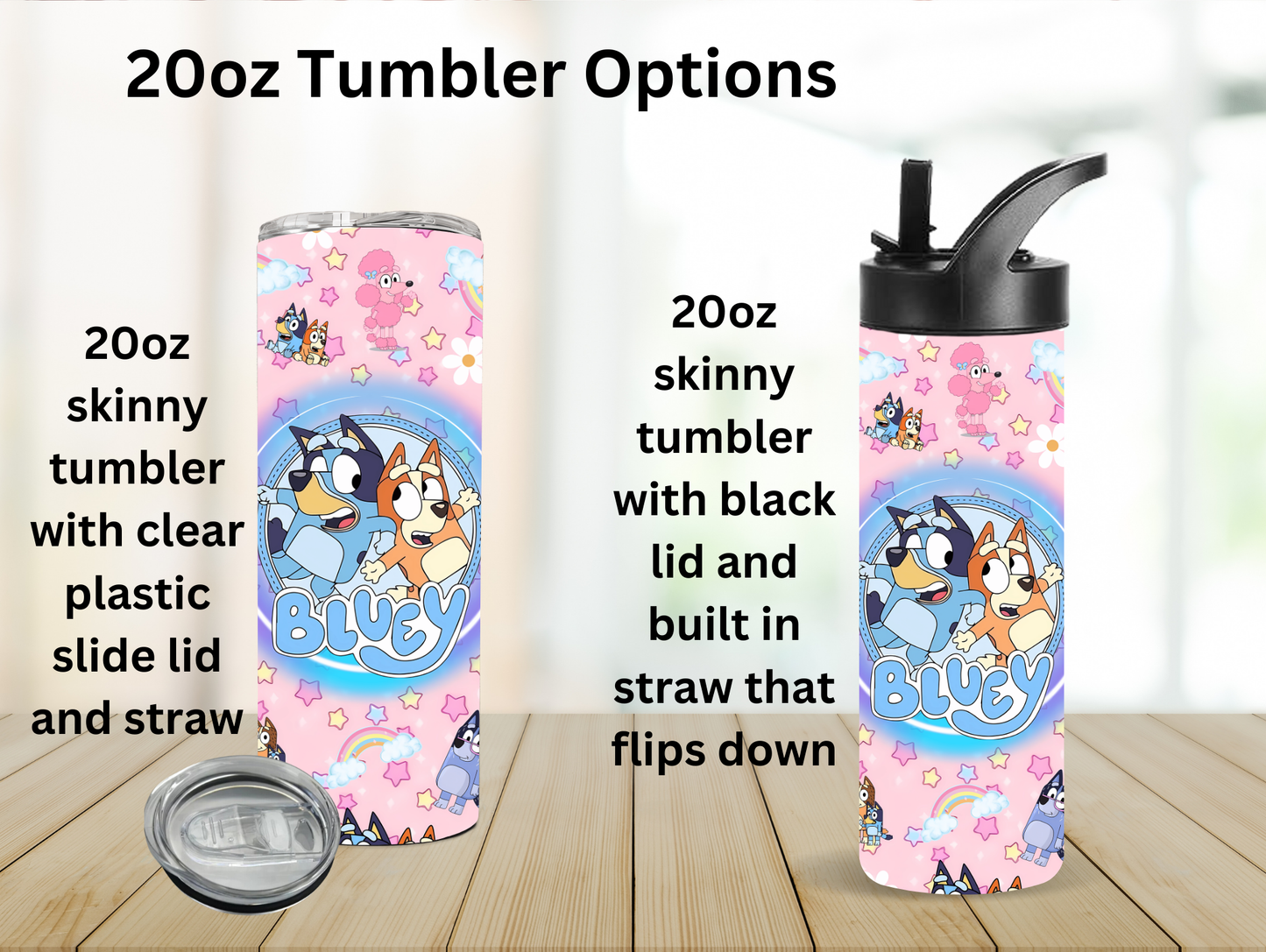 Blue Dog & Pink Background 20oz Tumbler