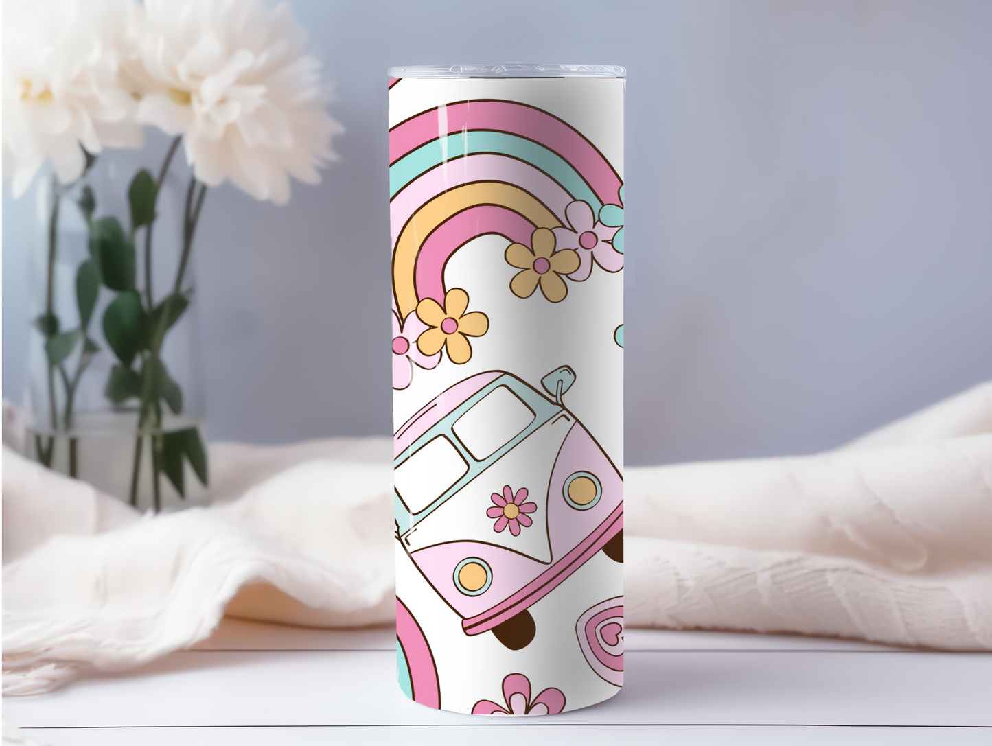 Pastel Retro Hippie Van 20oz Tumbler