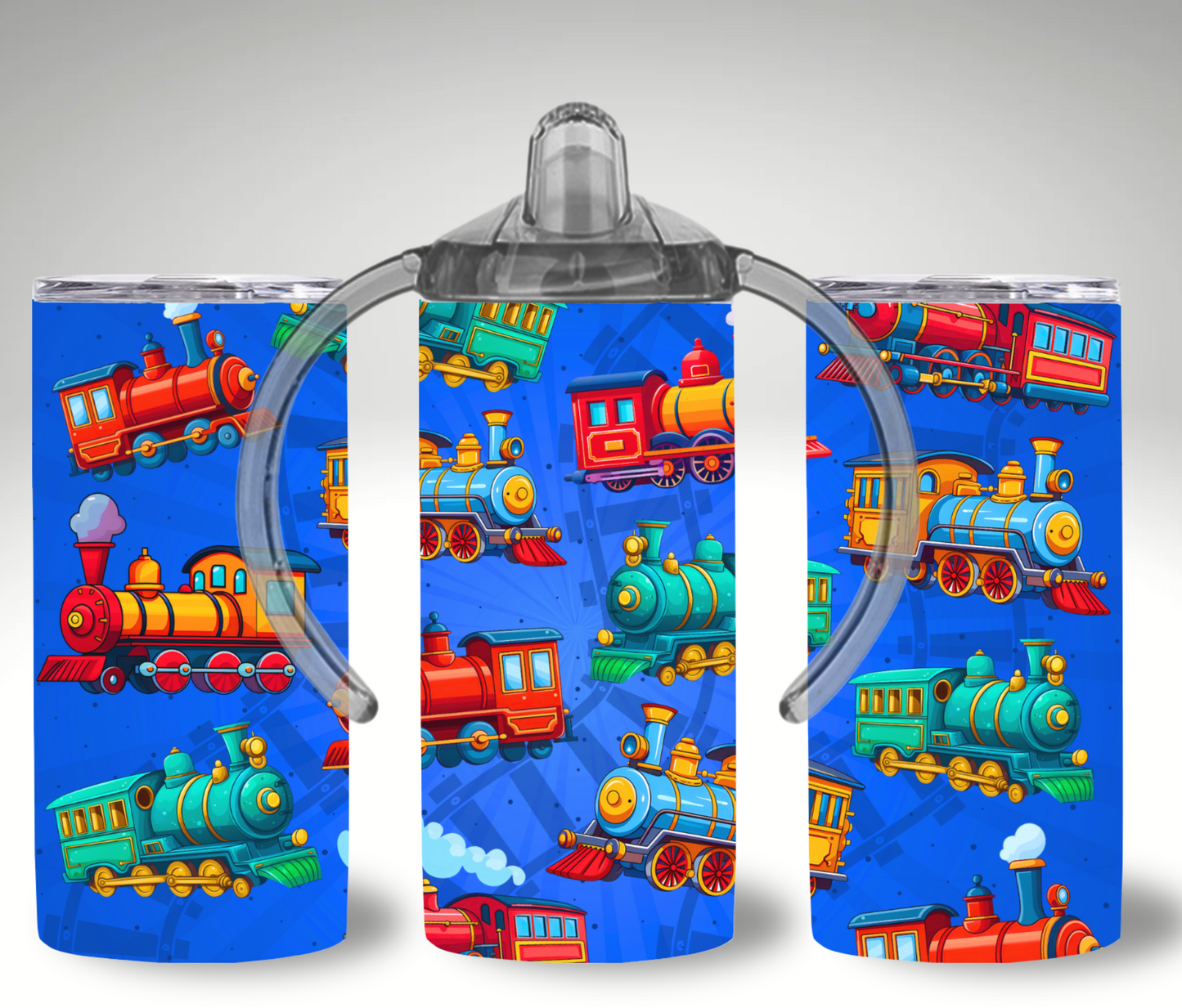 Blue Trains 12oz Sippy Tumbler