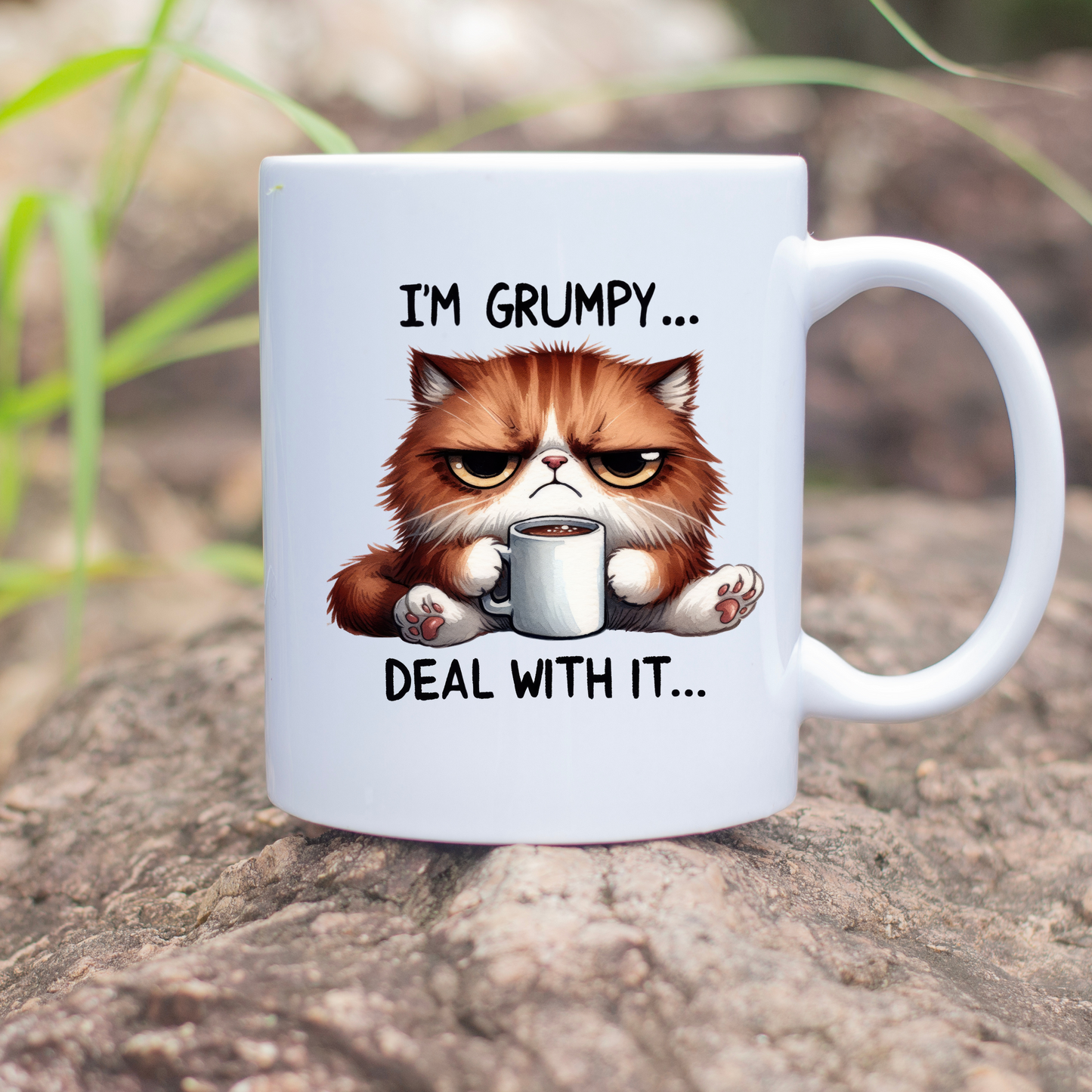 I'm Grumpy Deal With It Cat 11oz Mug