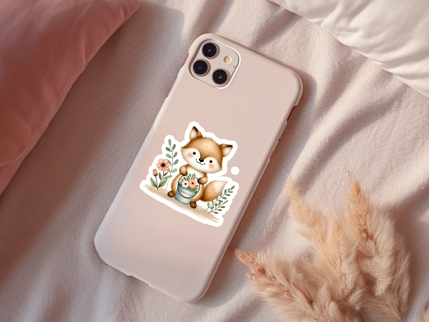 Cute Fox & Flowers Sticker