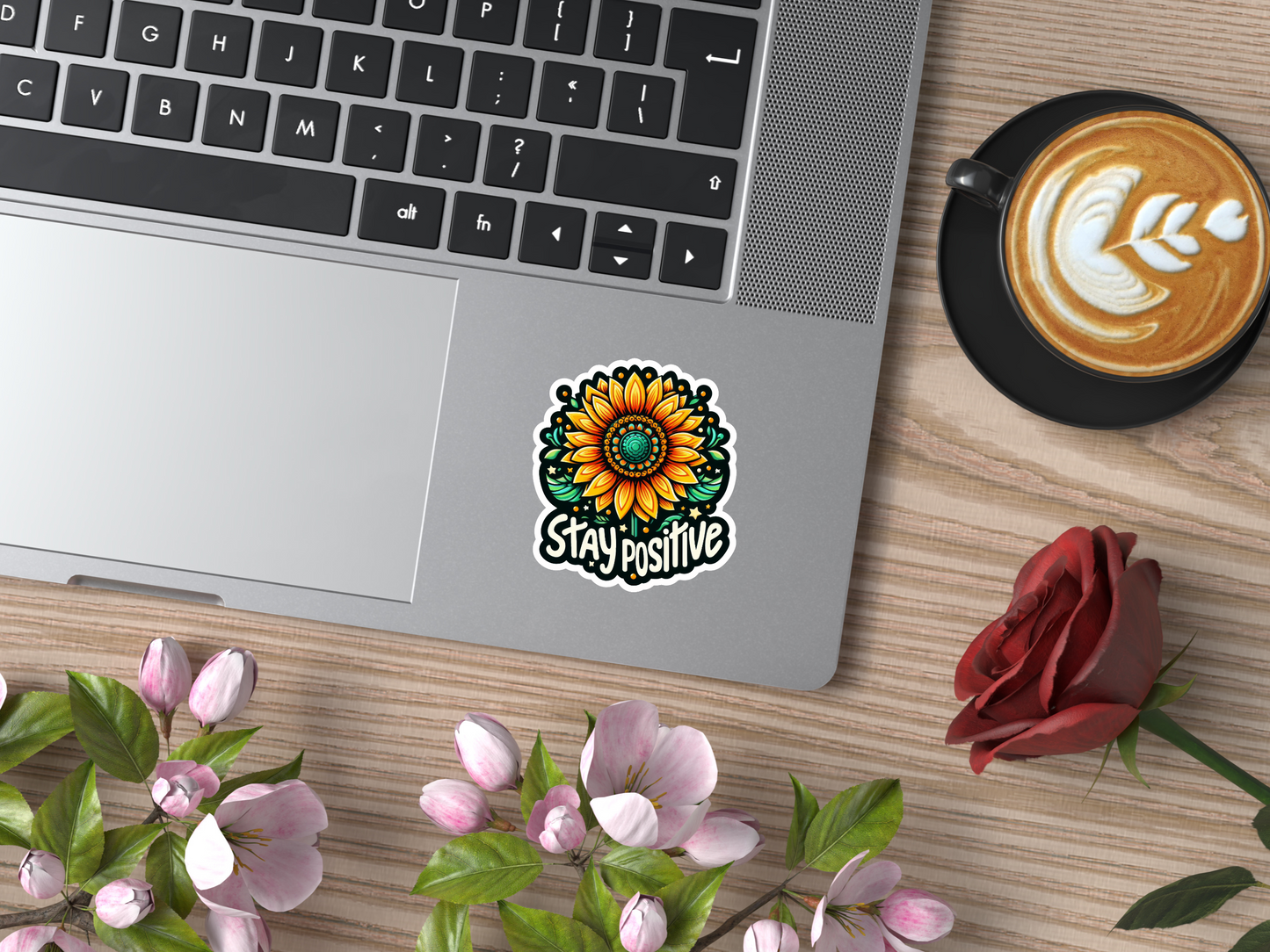 Stay Positive Sunflower Sticker