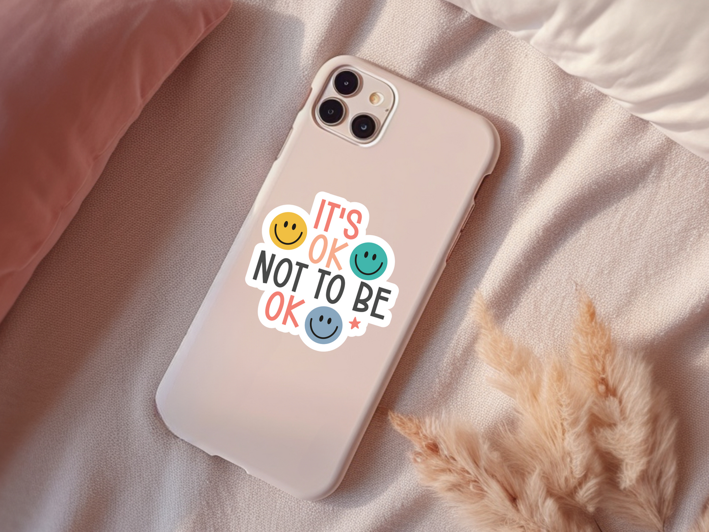 It's Ok Not To Be Ok Smiley Face Sticker