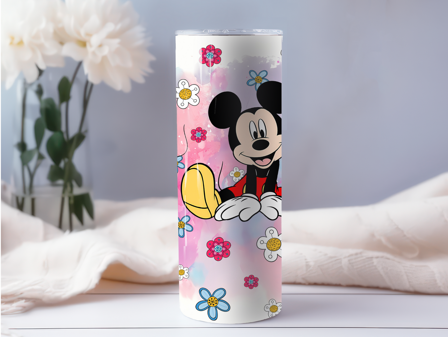 Cartoon Mouse w/Flowers 20oz Tumbler