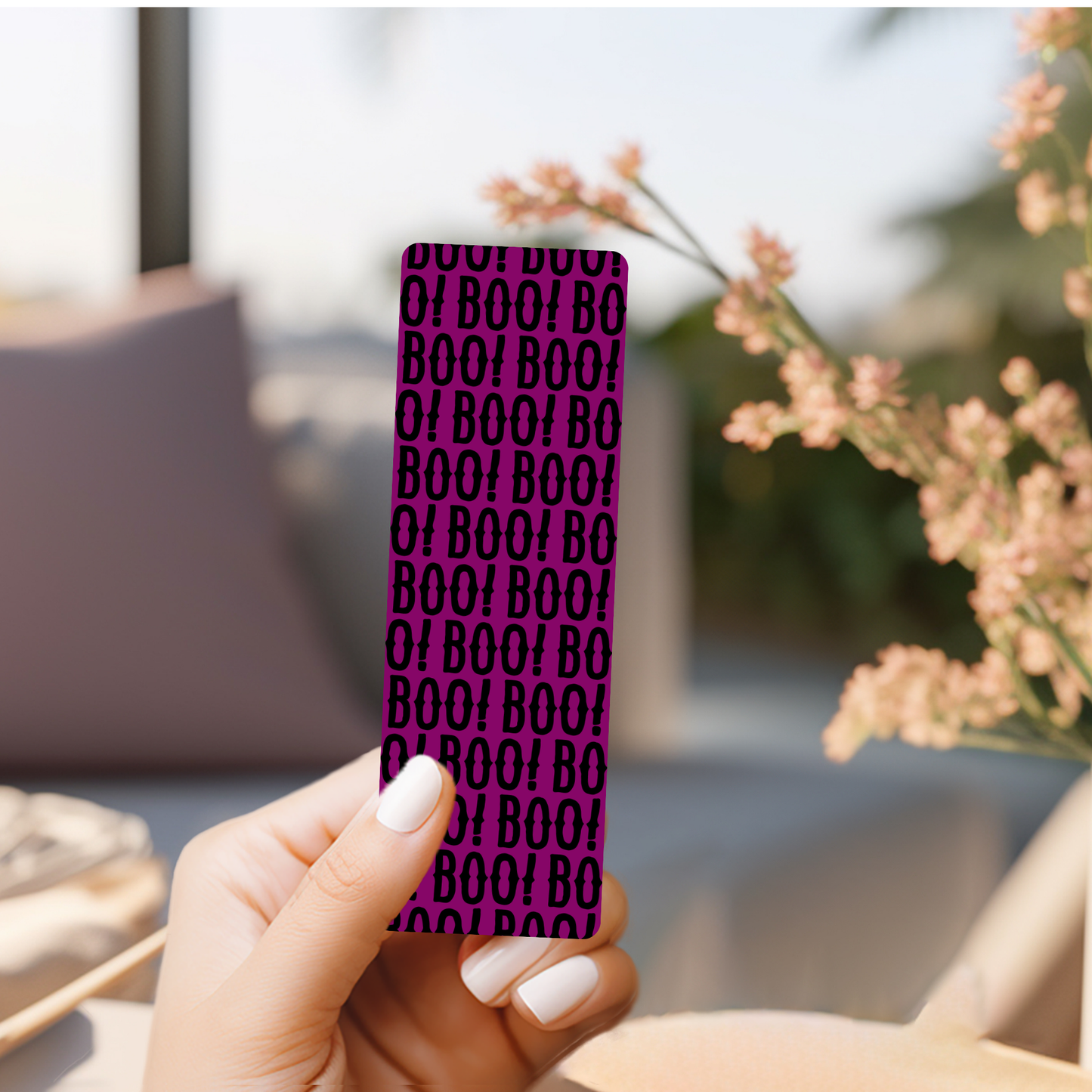 Purple Boo Halloween Bookmark