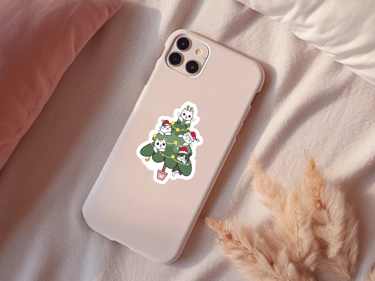 Cats In Christmas Tree Sticker