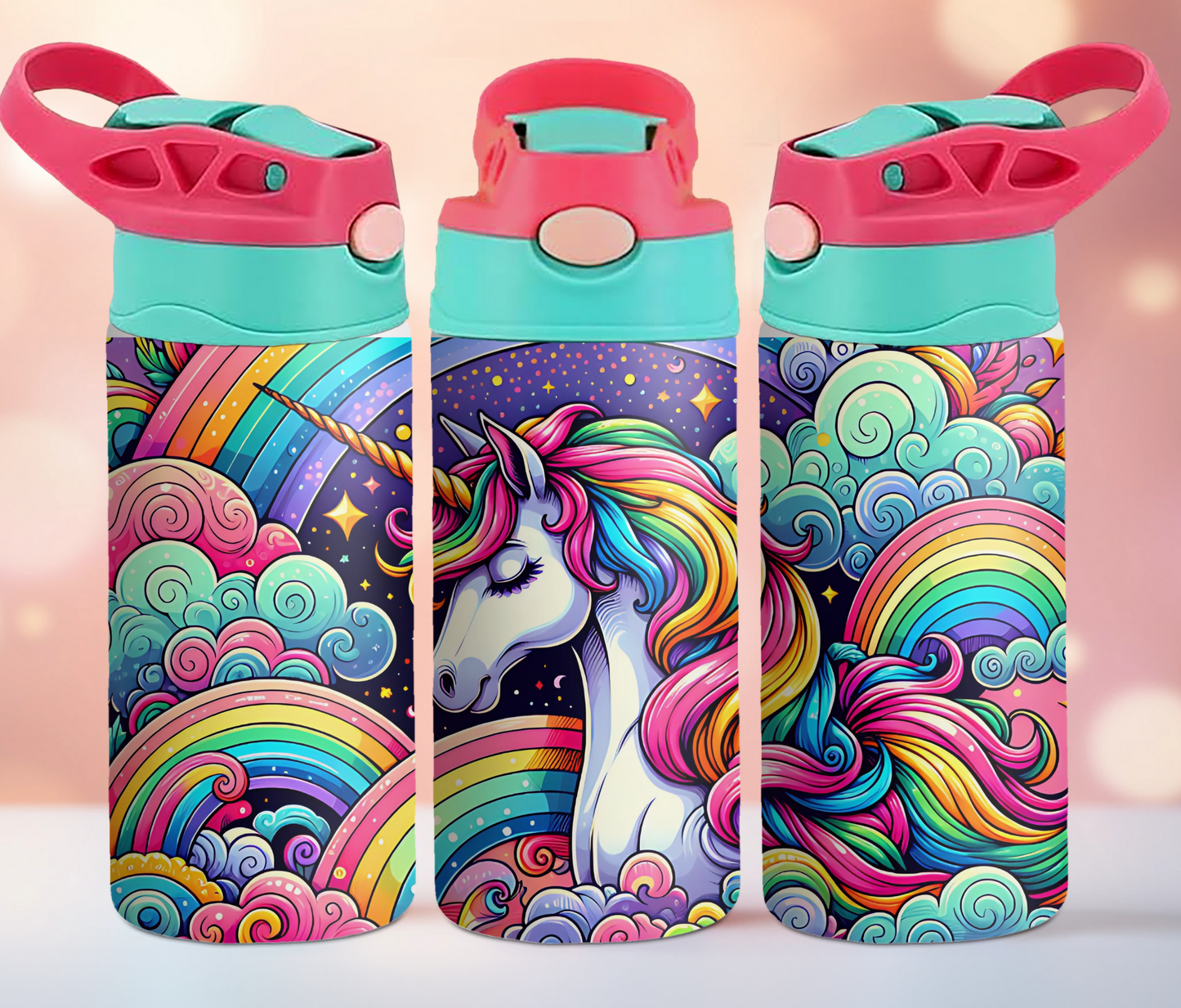 Kids Rainbow Unicorn 12oz Tumbler