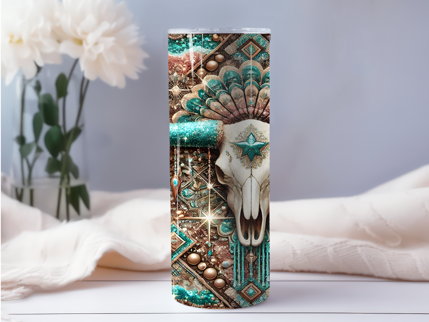 Western Boho Skull 20oz Tumbler