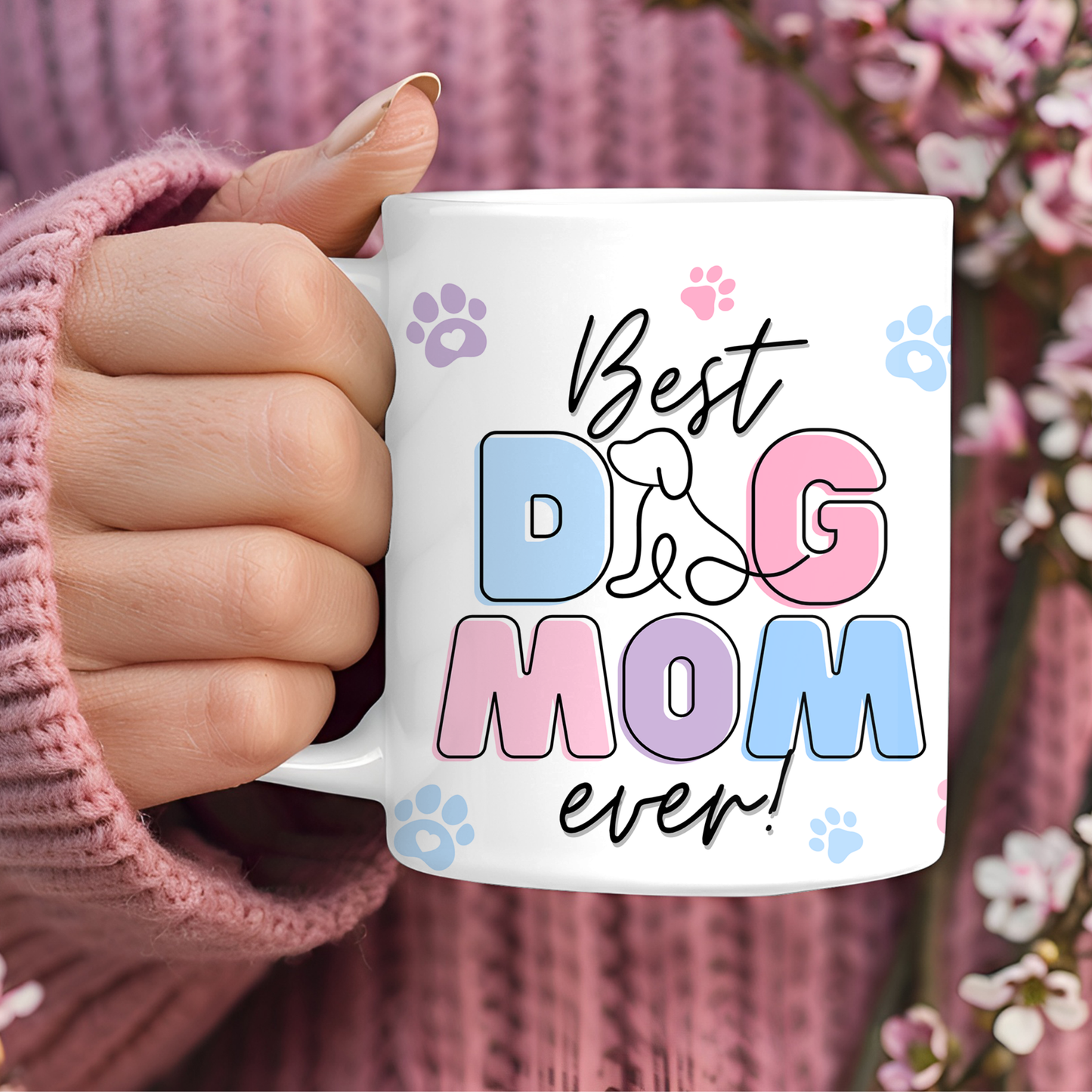 Pastel Best Dog Mom 11oz Mug