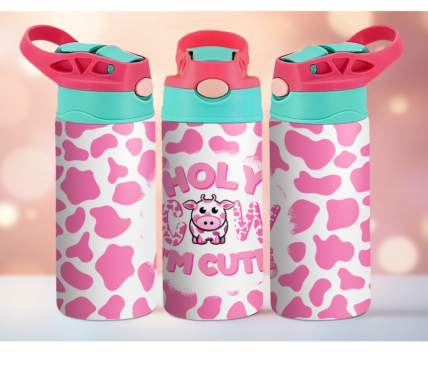 Holy Cow Im Cute Pink 12oz Kids Tumbler