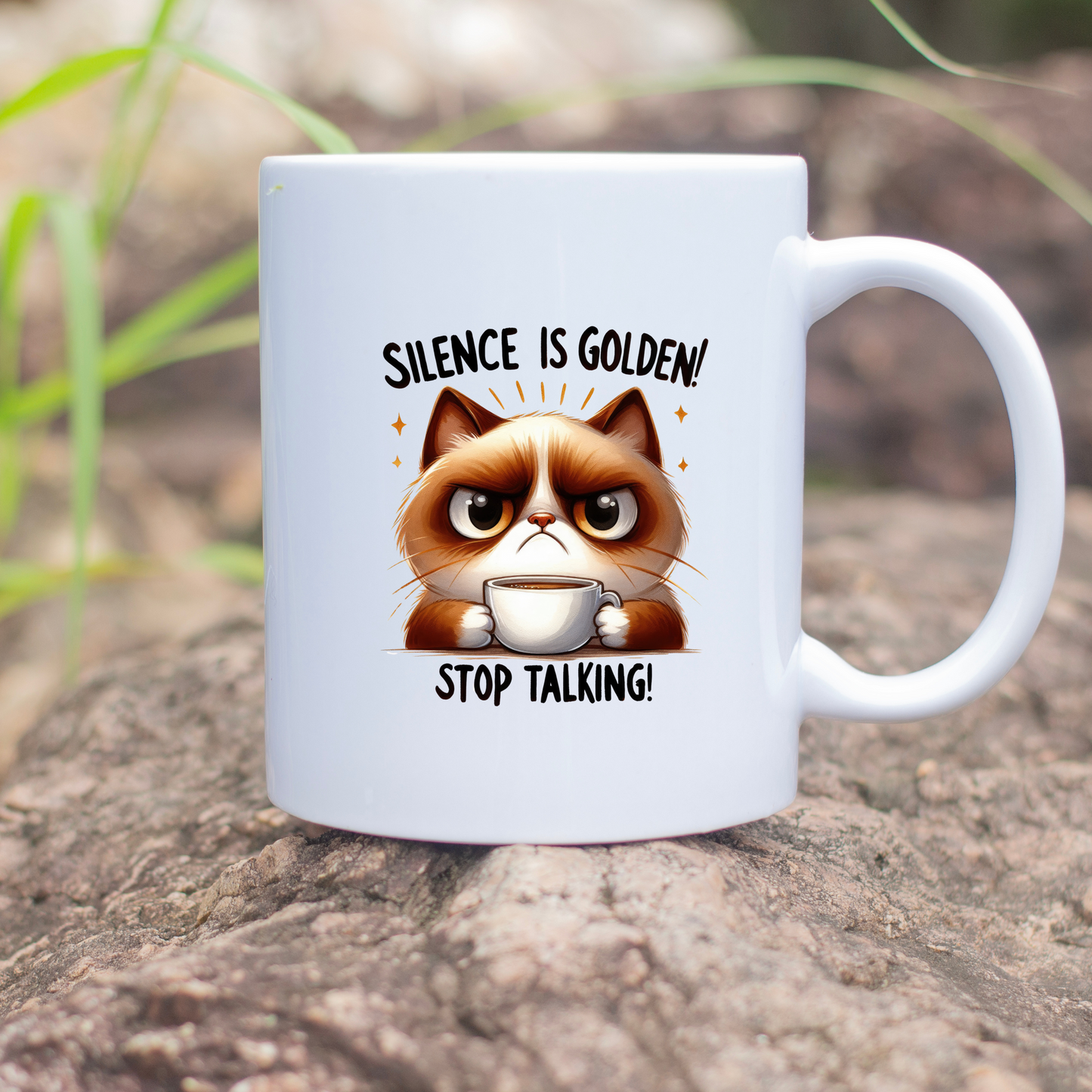 Silence Is Golden Cat 11oz Mug