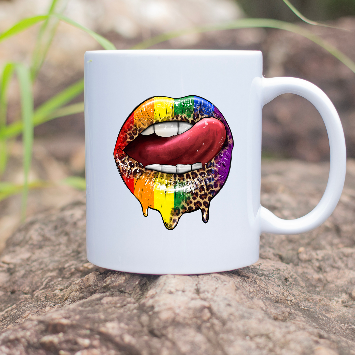 Rainbow Lips & Tongue 11oz Mug