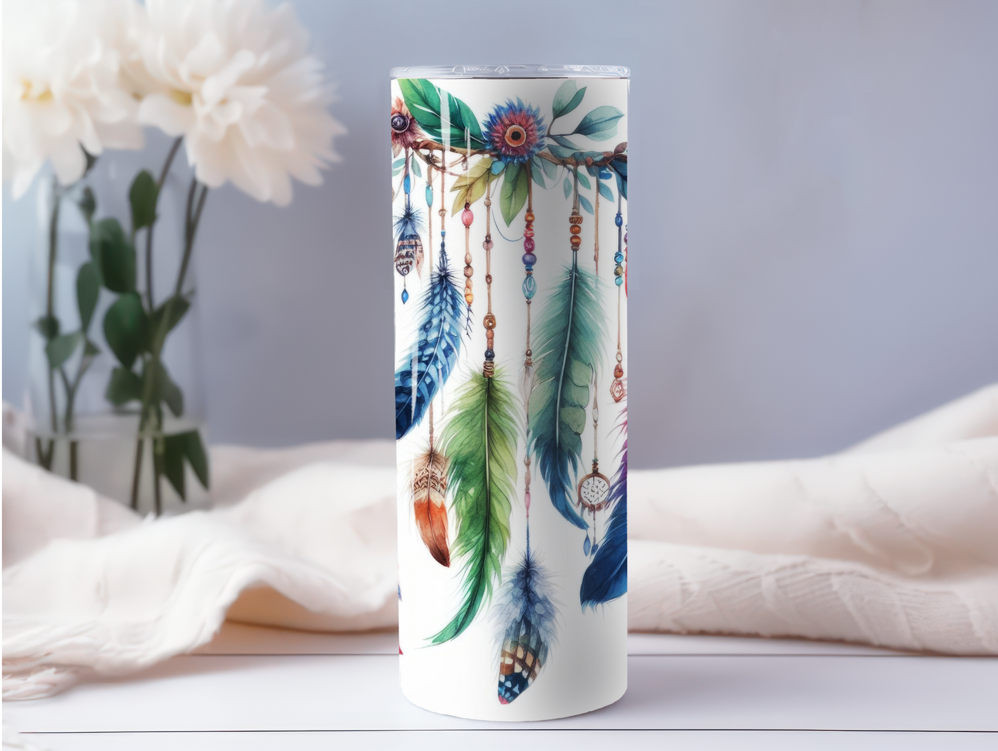 Boho Feathers 20oz Tumbler