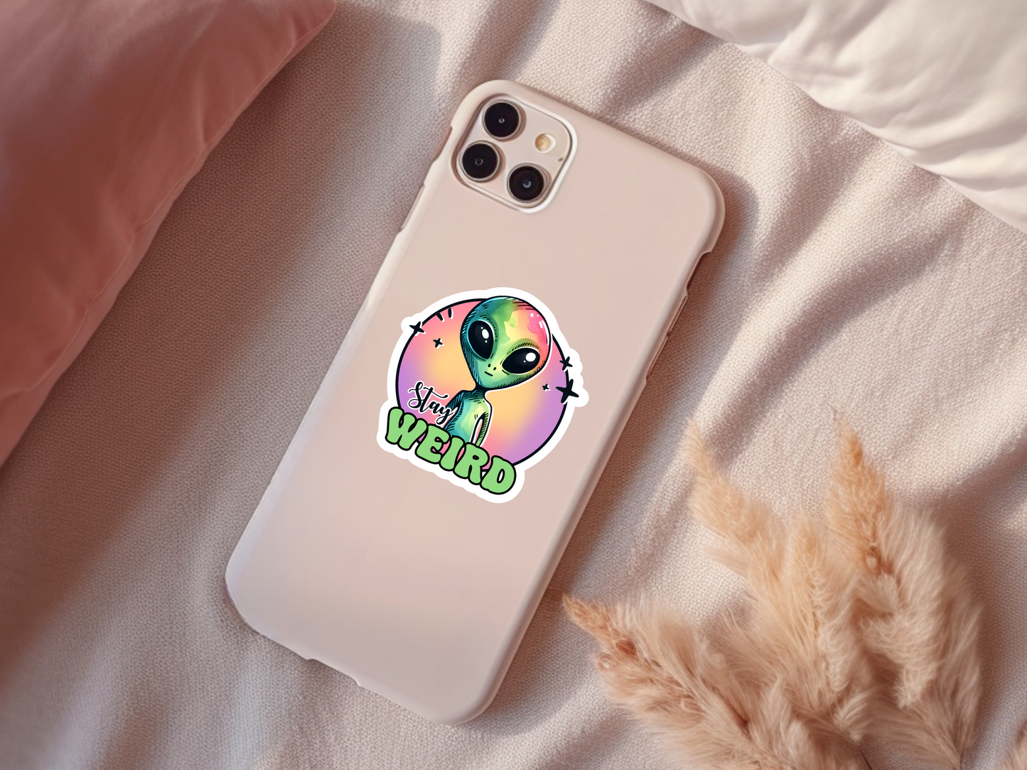 Stay Weird Alien Sticker