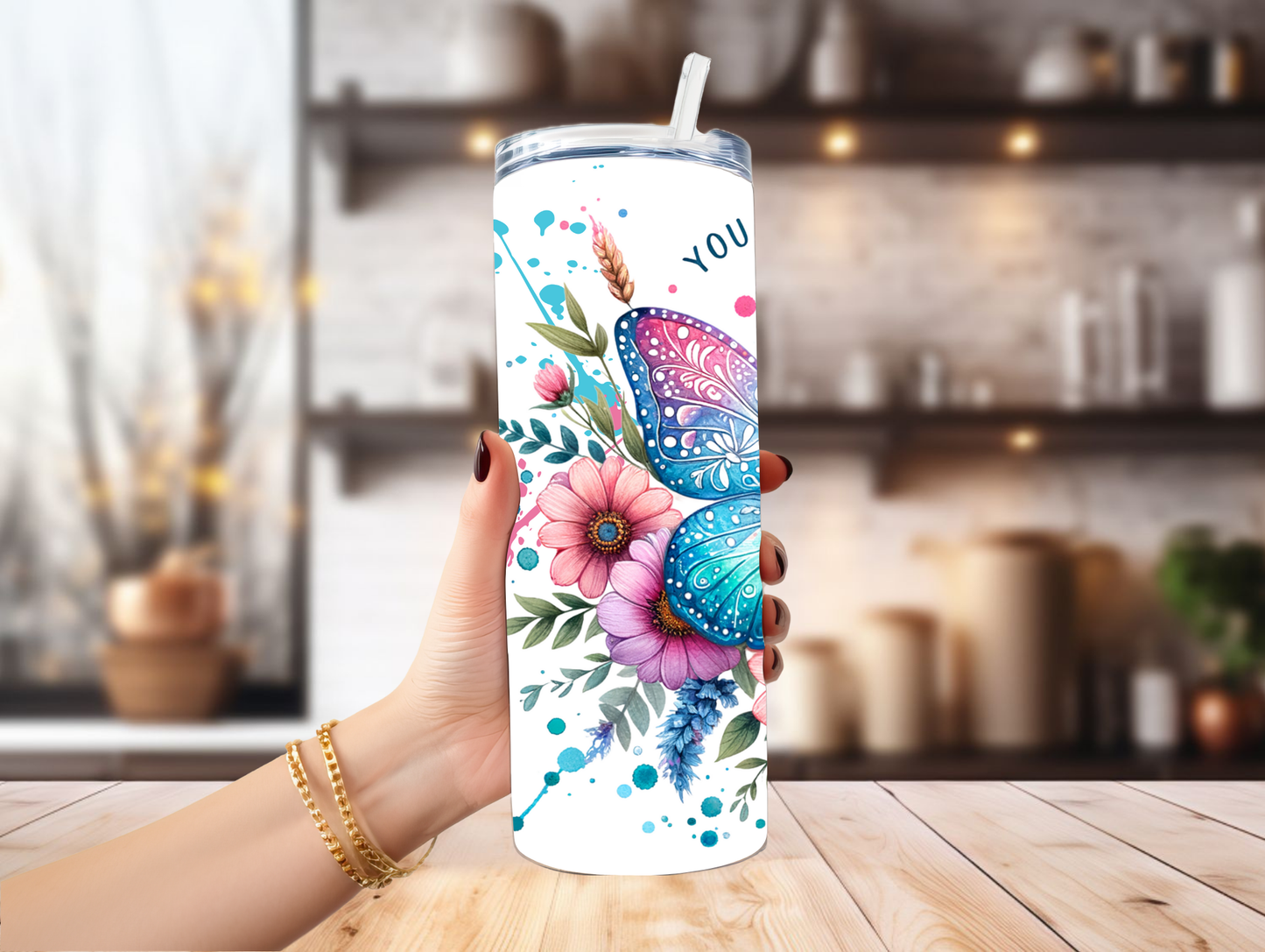 You Are Enough Butterfly 20oz Tumbler