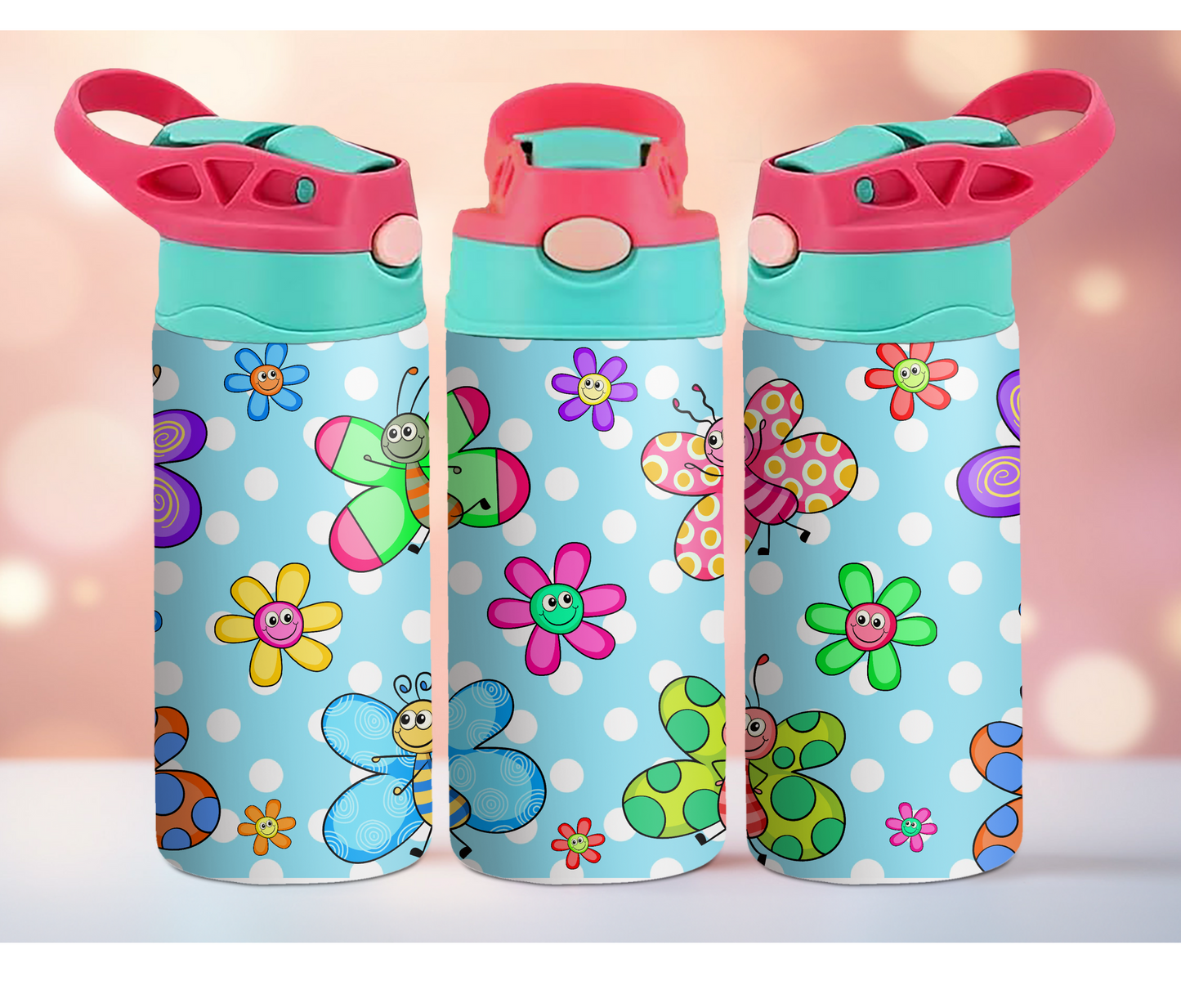 Cute Butterflies 12oz Kids Tumbler