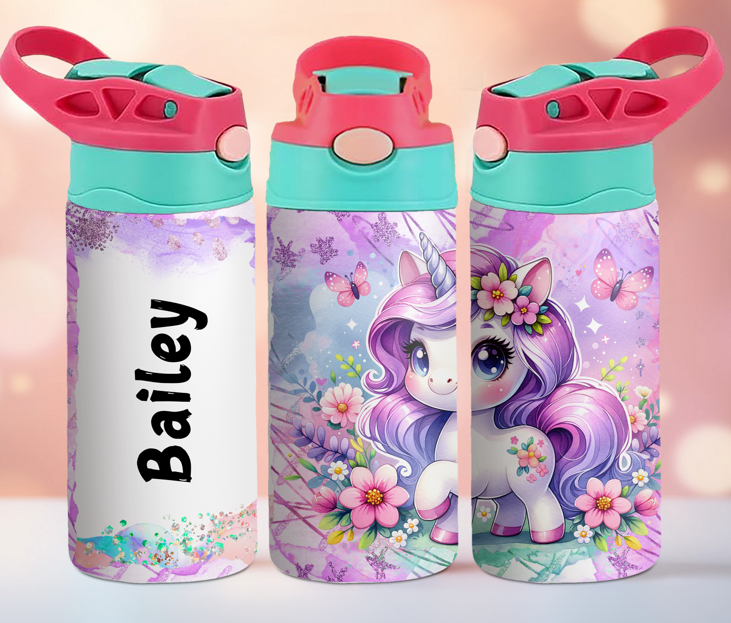 Kids Purple Unicorn 12oz Tumbler