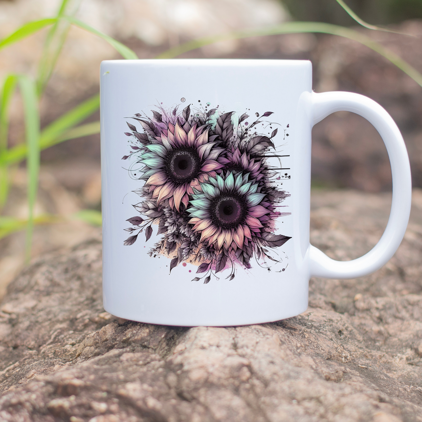 Watercolor Pastel Sunflower 11oz Mug