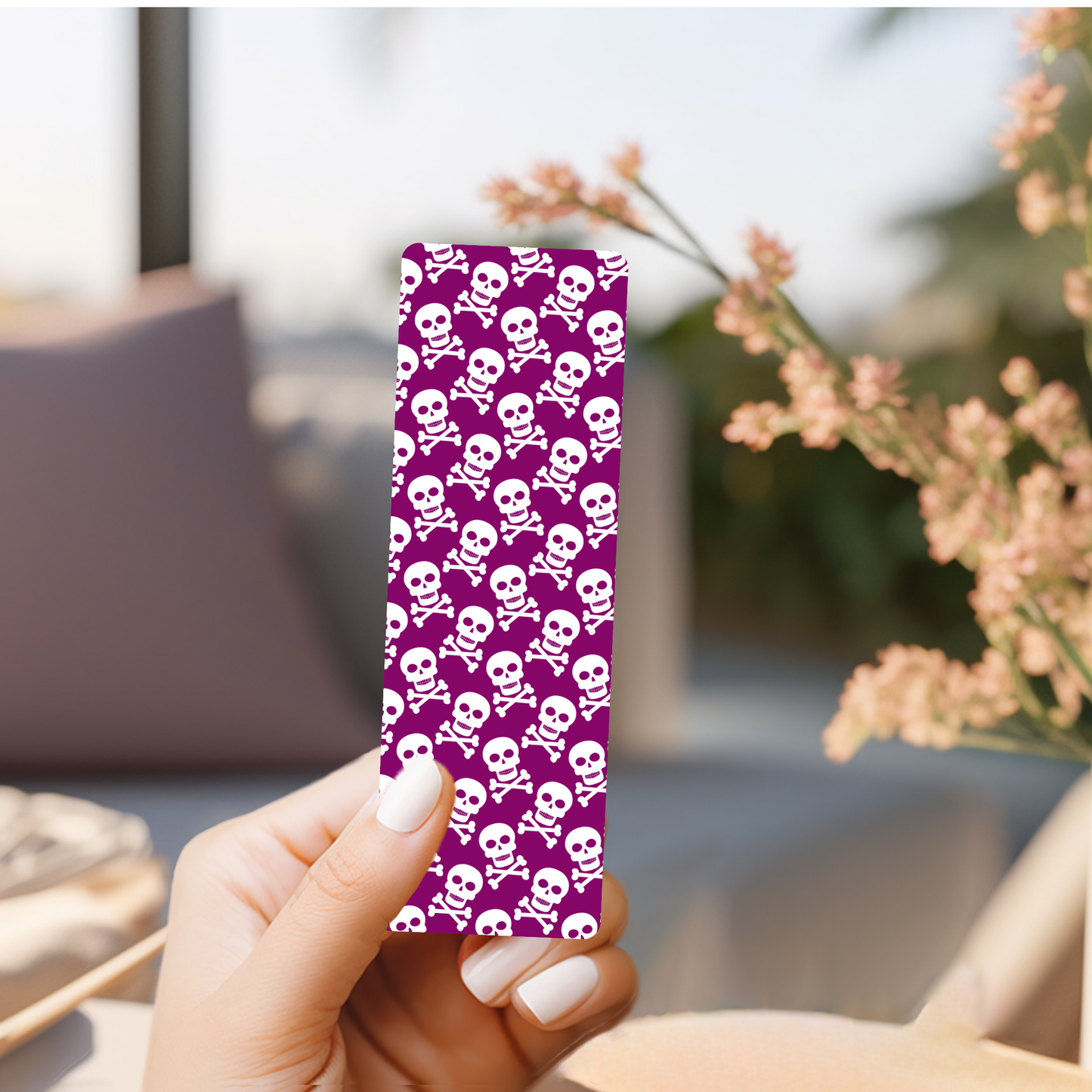 Purple Skull & Crossbones Bookmark