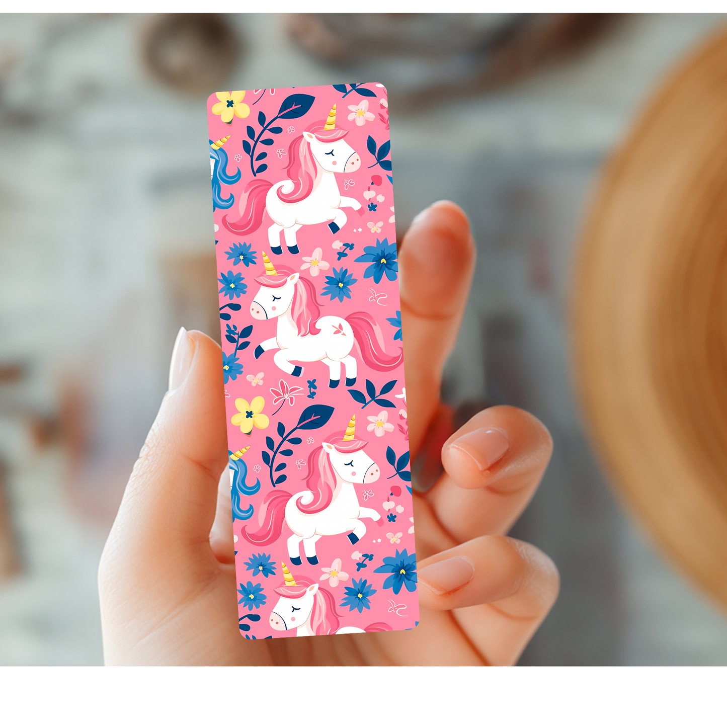 Kids Cute Pink Unicorn Bookmark