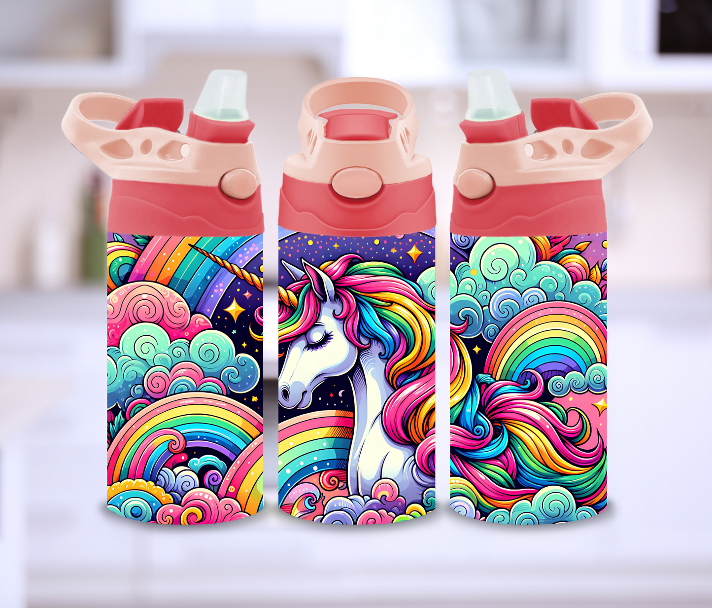 Kids Rainbow Unicorn 12oz Tumbler