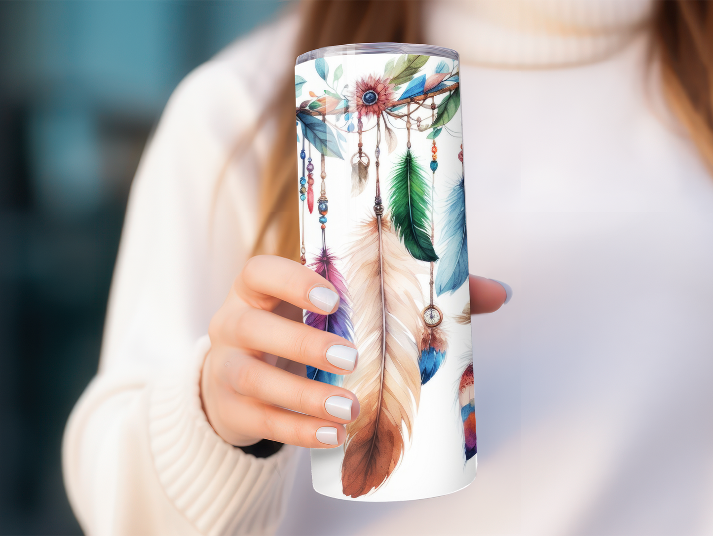 Boho Feathers 20oz Tumbler