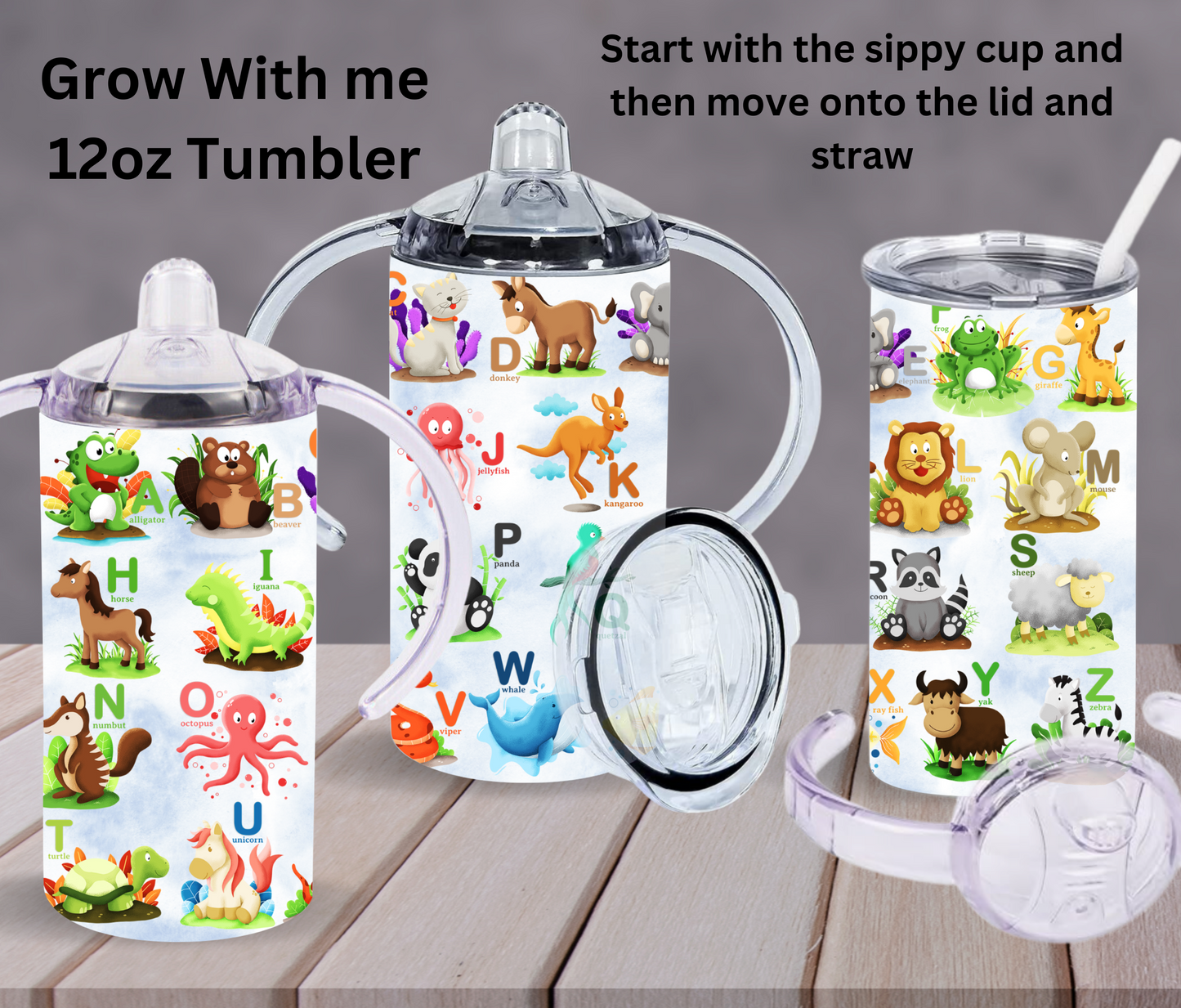 Animal Alphabet 12oz Sippy Tumbler