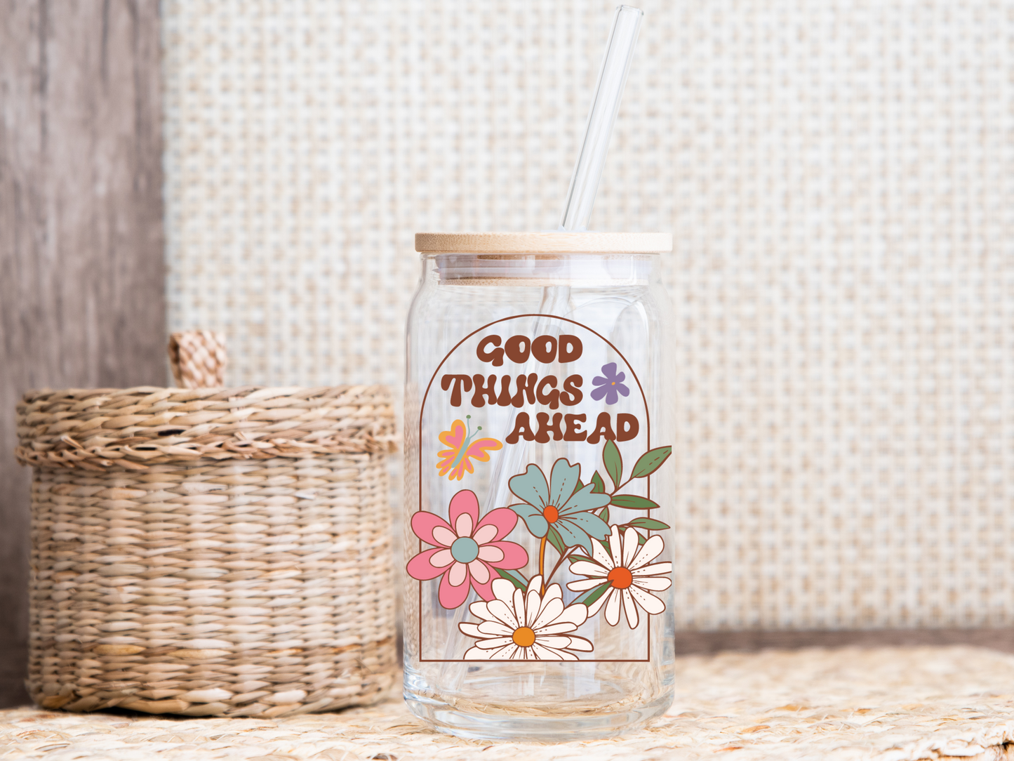 Good Things Ahead 16oz Glass Cup