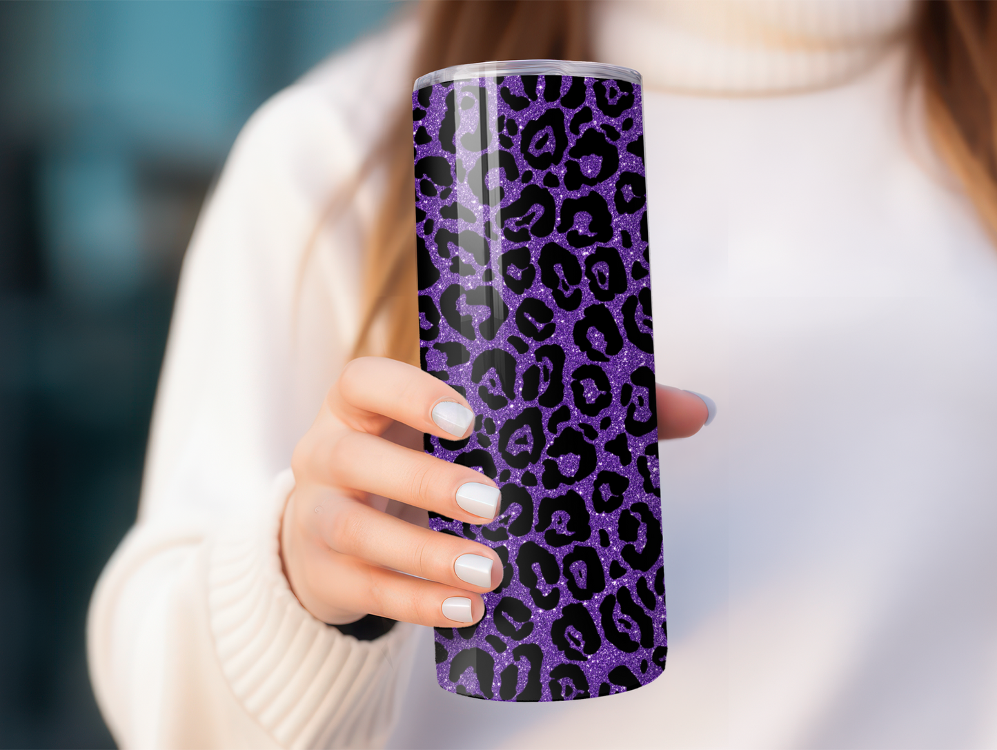 Purple & Black Leopard 20oz Tumbler