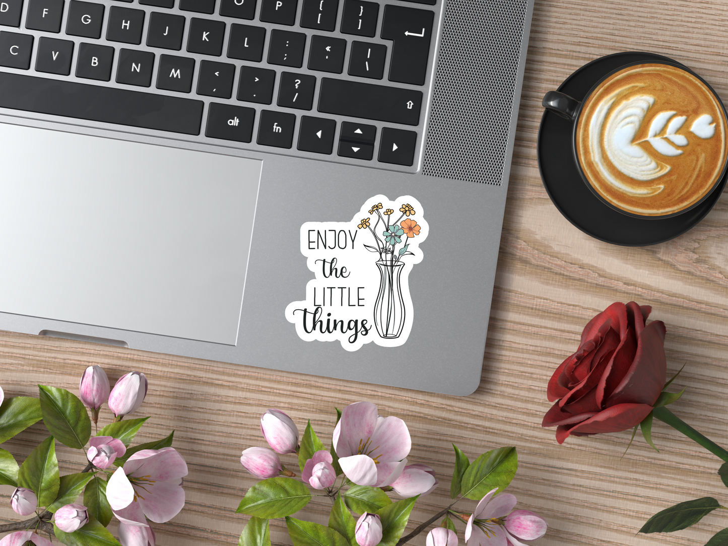 Enjoy The Little Things Flower Sticker